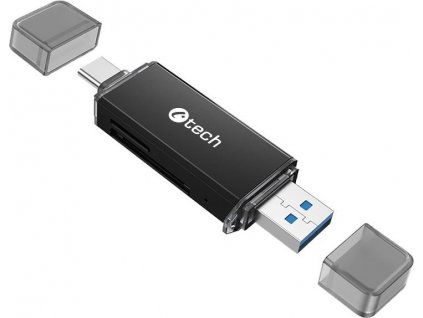 C-TECH čtečka karet UCR-02-AL, USB 3.0 TYPE A/ TYPE C, SD/micro SD