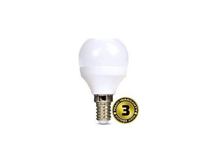 Solight LED žárovka, miniglobe, 6W, E14, 4000K, 510lm, bílé provedení