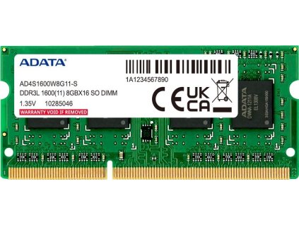 SODIMM DDR3L 8GB 1600MHz CL11 ADATA Premier memory, 512x8, Single