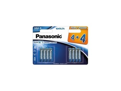 PANASONIC Alkalické baterie Evolta Platinum LR03EGE/8BW 4+4F AAA 1,5V (Blistr 8ks)