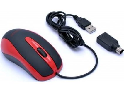AMEI AM-M801/Kancelářská/Optická/800 DPI/Drátová USB/Černá-červená