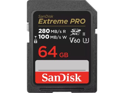 SanDisk SDXC karta 64GB Extreme PRO (280 MB/s Class 10, UHS-II V60)