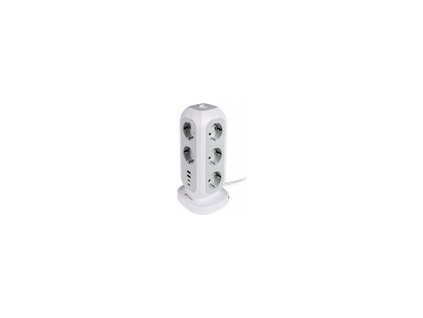 VERBATIM EU Power Tower EUPT-01 Nabíjecí stanice ,11x 230V, 2x USB-C, 2x USB-A