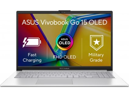 ASUS Vivobook Go/ Ryzen 5 7520U/ 8GB DDR5/ 512GB SSD/ Radeon™ Graphics/ 15,6" FHD,OLED,lesklý/ W11H/ stříbrný