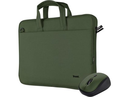 TRUST Sada brašna na notebook 16" Notebook Bag + Bezdrátová Myš, zelená