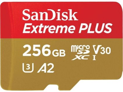 SanDisk Extreme PLUS/micro SDXC/256GB/200MBps/UHS-I U3 / Class 10/+ Adaptér