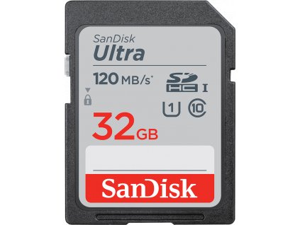 SanDisk Ultra/SDHC/32GB/120MBps/UHS-I U1 / Class 10/Černá