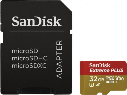 SanDisk Extreme PLUS/mSDHC/32GB/95MBps/UHS-I U3 /Cl10/ + Adaptér