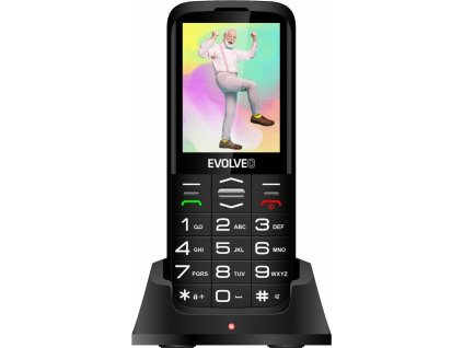 EVOLVEO EasyPhone XO, mobilní telefon pro seniory s nabíjecím stojánkem, černá