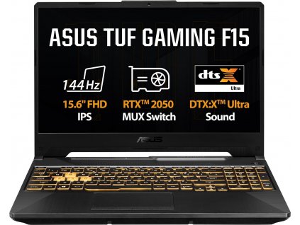 ASUS TUF Gaming F15/ i5-11400H/ 8GB DDR4/ 512GB SSD/ RTX 2050 4GB/ 15,6"FHD,144Hz/ W11H/ černý