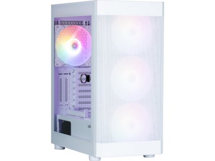 Zalman i4 TG / Middle Tower / 4x 140 mm RBG LED fan / 2x USB 3.0 / 1x USB 2.0 / mesh panel / tvrzené sklo / bílá