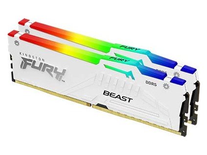 KINGSTON DIMM DDR5 64GB (Kit of 2) 5600MT/s CL36 FURY Beast Bílá RGB EXPO