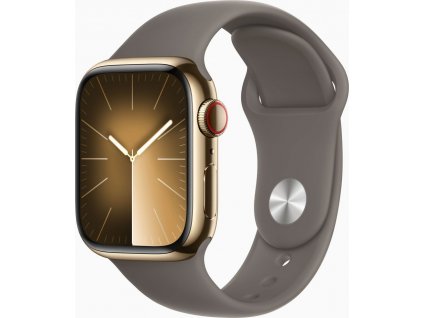 Apple Watch S9 Cell/45mm/Gold/Sport Band/Clay/-S/M