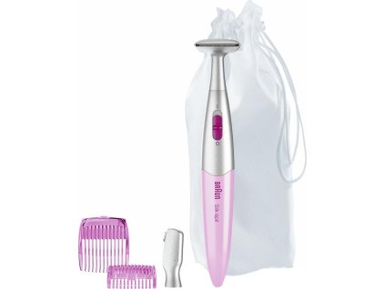 Braun FG1100 Pink zastřihovač chloupků, na baterie, zastřihovací hřebeny, látkový sáček