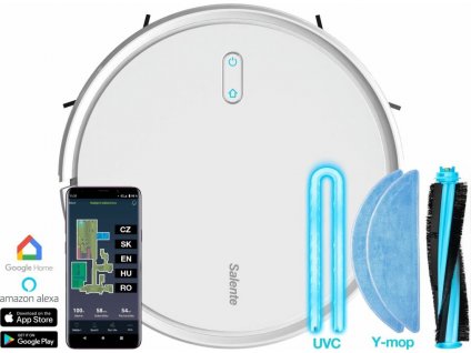 Salente G4, robotický vysavač, stírání vodou, UVC sterilizace, bílý