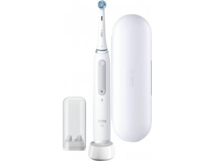 Oral-B iO4 Quite White elektrický zubní kartáček, magnetický, časovač, 4 režimy, pouzdro, bílý