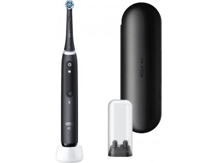 Oral-B iO Series 5 Matt Black elektrický zubní kartáček, magnetický, 5 režimů, tlakový senzor, AI, pouzdro