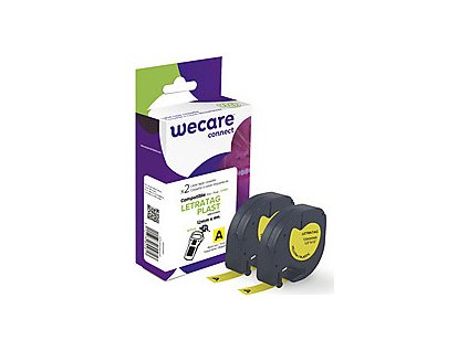 WECARE ARMOR páska pro DYMO S0721620, černá/žlutá, 2 x 12mm x 4m