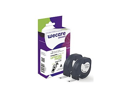 WECARE ARMOR páska pro DYMO S0721510, černá/bílá, 2 x 12mm x 4m