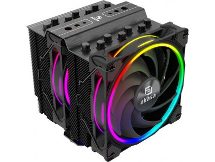 AKASA chladič CPU SOHO H7 Dual Tower RGB, 2x 120mm, LGA1700, AM5