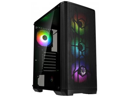 BitFenix Nova Mesh SE TG ARGB / ATX / 4x120mm ARGB / USB 3.0 / tvrzené sklo / černá