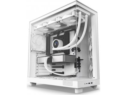 NZXT H6 Flow dvoukomorová / MidT / 3x120mm fan / 2xUSB 3.2 / USB-C / prosklená bočnice i čelo / bílá
