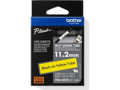 BROTHER smršťovací bužírka - HSE-631E žlutá pro E300VP H300 H500 E550 P700 P750 D800 P900 P950 - 11,2,, / 2,1-7mm / 3:1