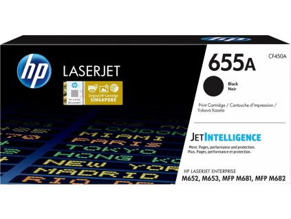 HP 655A Black Original LaserJet Toner Cartridge (CF450A) (12,500 pages)