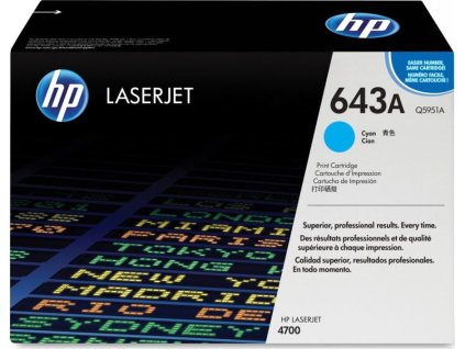 HP 643A Cyan LJ Toner Cart, 10 000s tr, Q5951A (10,000 pages)