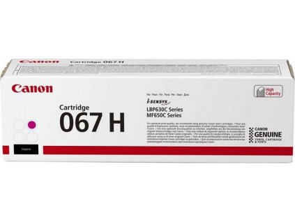 Canon TONER  067H purpurová pro i-SENSYS LBP631Cw, LBP633Cdw, MF651Cw, MF655Cdw, MF657Cdw (2350 str.)