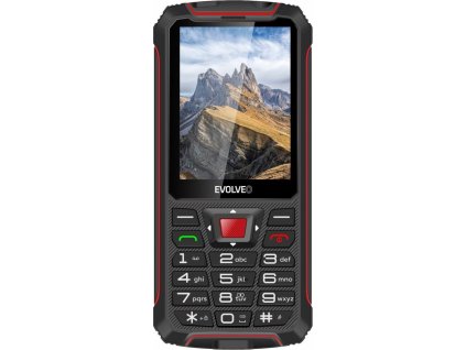 EVOLVEO StrongPhone W4, vodotěsný odolný Dual SIM telefon, černo-červená