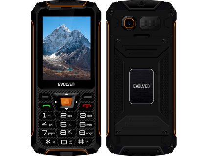 EVOLVEO StrongPhone Z6, vodotěsný odolný Dual SIM telefon, černo-oranžová