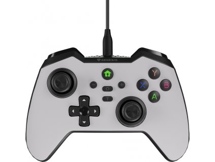 Drátový gamepad Genesis MANGAN 300, pro PC/Switch/Mobil, bílý