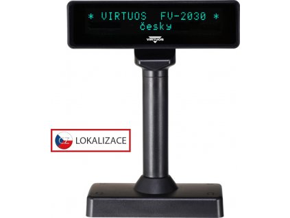 Virtuos VFD zákaznický displej Virtuos FV-2030B 2x20 9mm, serial, černý
