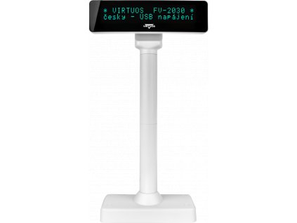 Virtuos VFD zákaznický displej Virtuos FV-2030W 2x20 9mm, USB, bílý