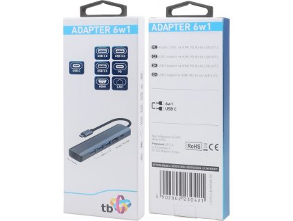 TB Touch USB C 6v1 - HDMI, USBx3, PD, RJ-45