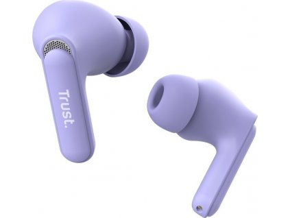 TRUST sluchátka Yavi, Bluetooth ENC, špunty, fialová