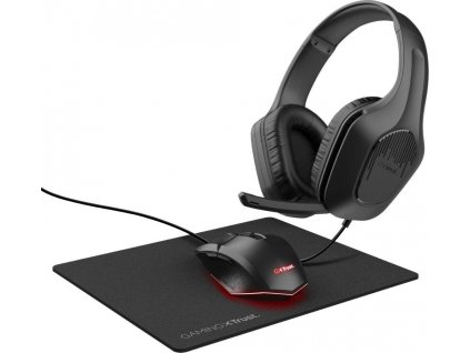 TRUST Sada sluchátka + myš + mousepad GXT 790 3v1 Gaming Bundle, černá