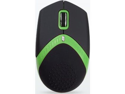 AMEI AM-M101G/Ergonomická/Optická/1 600 DPI/Drátová USB/Černá-zelená