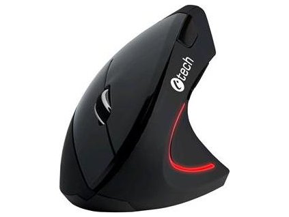 C-TECH myš VEM-09C, vertikální, 6 tlačítek, černá, USB