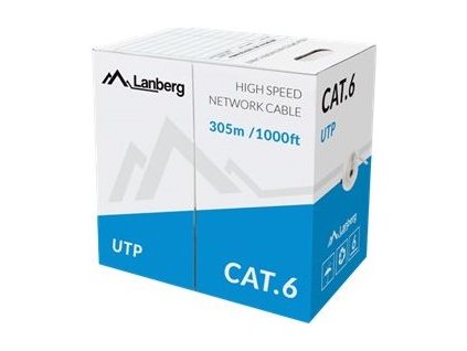 Lanberg LCU6-10CC-0305-S UTP solid cable, CCA, cat. 6, 305m, gray