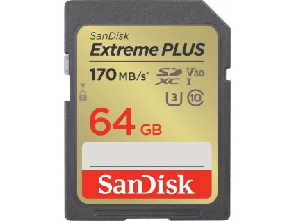 SanDisk SDXC karta 64GB Extreme PLUS (200 MB/s Class 10, UHS-I U3 V30)