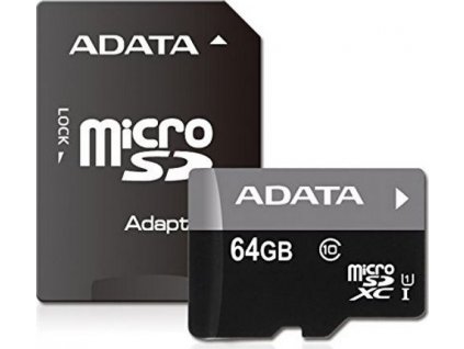 ADATA MicroSDXC karta 64GB Premier UHS-I Class 10 + SD adaptér