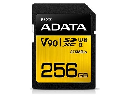 ADATA SDXC karta 256GB Premier One UHS-II U3 Class 10 (R:275/W:155 MB/s)