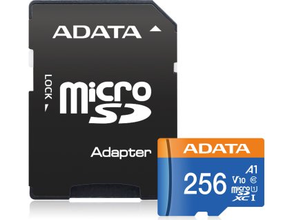 ADATA MicroSDHC karta 256GB UHS-I Class 10, Premier + adaptér