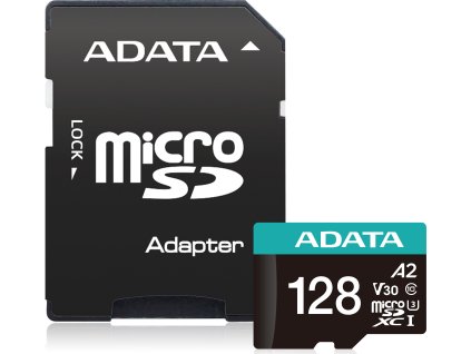 ADATA MicroSDXC karta 128GB Premier Pro UHS-I V30S (R:100/W:80 MB/s) + SD adaptér