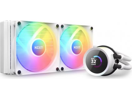 NZXT vodní chladič Kraken 240 RGB / 2x120mm fan / 4-pin PWM / LCD disp. / 6 let / bílý