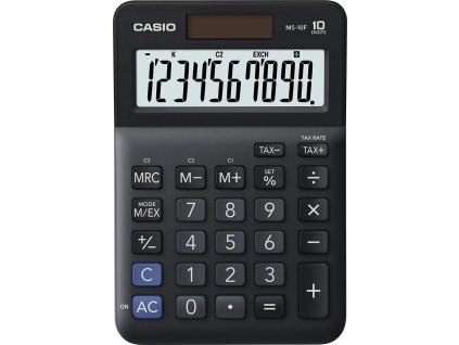 CASIO kalkulačka MS 10 F, černá, stolní, desetimístná