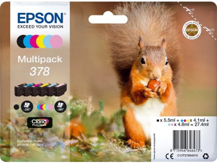 Epson inkoustová náplň/ C13T37884010/ multipack/ 378 Claria Photo HD/ Expression Photo XP-8500, XP-8505/ 6 barev