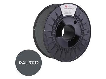 C-TECH filament PREMIUM LINE, ABS, čedičová šedá, RAL7012, 1,75mm, 1kg